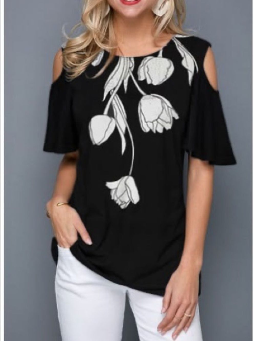 Black & White Blouse Plus Size XXL